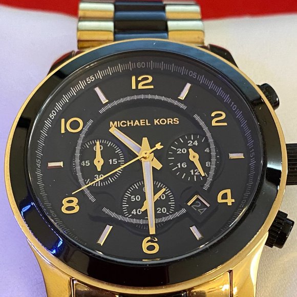 MICHAEL KORS Runway Chronograph Black Dial Gold-Tone Men's Watch - Picture 4 of 4